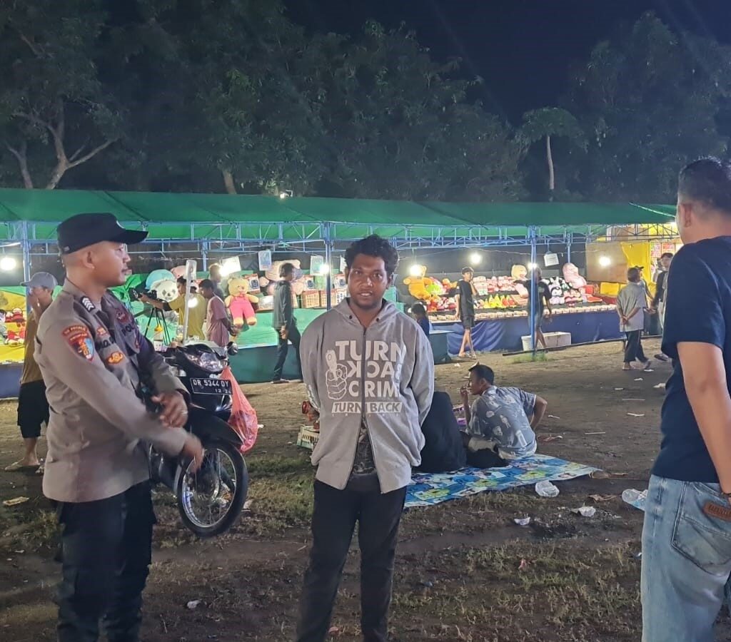 Polsek Kediri Amankan Pasar Malam, Jaga Kamtibmas di Lombok