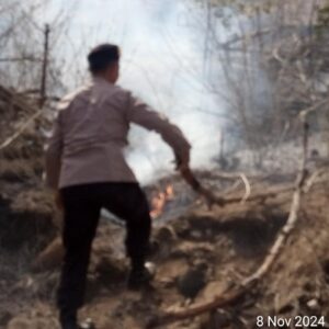 Kesigapan Personel Polsek Wera Polres Bima Kota dan Warga Tangani Kebakaran Hutan di So Karano
