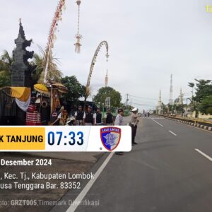 Upacara Piodalan Pura Lingsar Bebengan Diamankan Polsek Tanjung