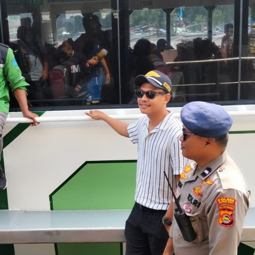 Sinergi Keamanan Laut di Lombok Barat, Fast Ferry Eka Jaya Berangkat Lancar