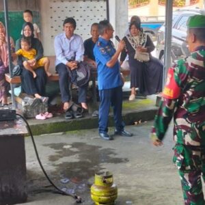 Damkar Lobar dan Babinsa Bengkel Gelar Sosialisasi Cegah Kebakaran